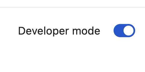 Developer Mode Toggle